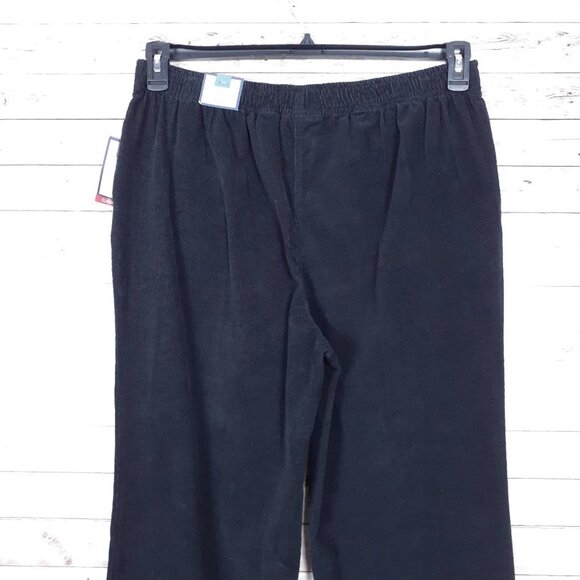 Croft & Barrow Womens Corduroy Pants Large Petite Black Pull On 985 - Picture 4 of 6
